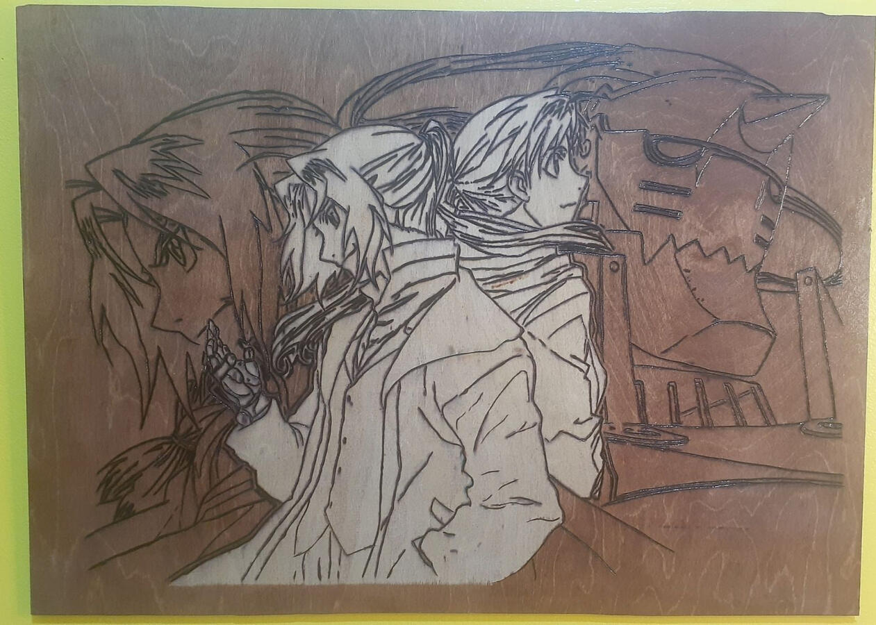 20x24" Woodburning stain &amp; poly finish