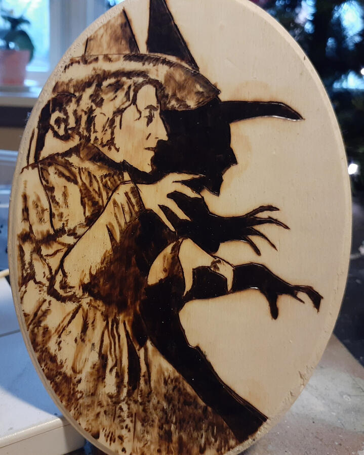 5x7" wood burning, poly finish
