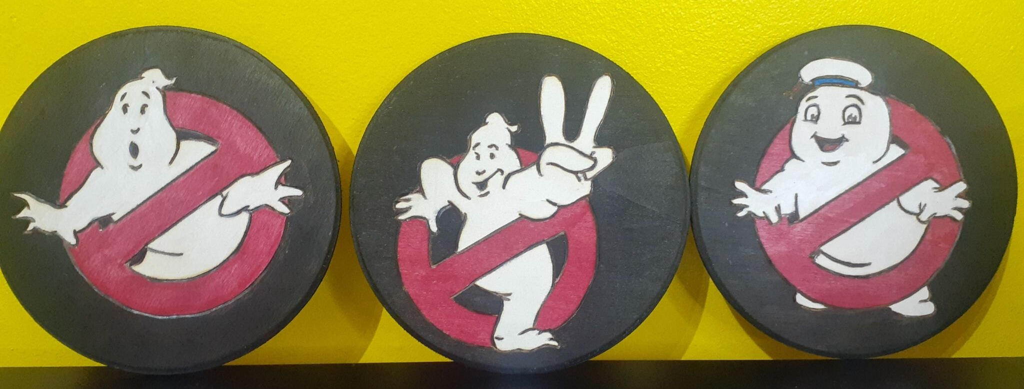 7x7" woodburning set. india ink, no finish