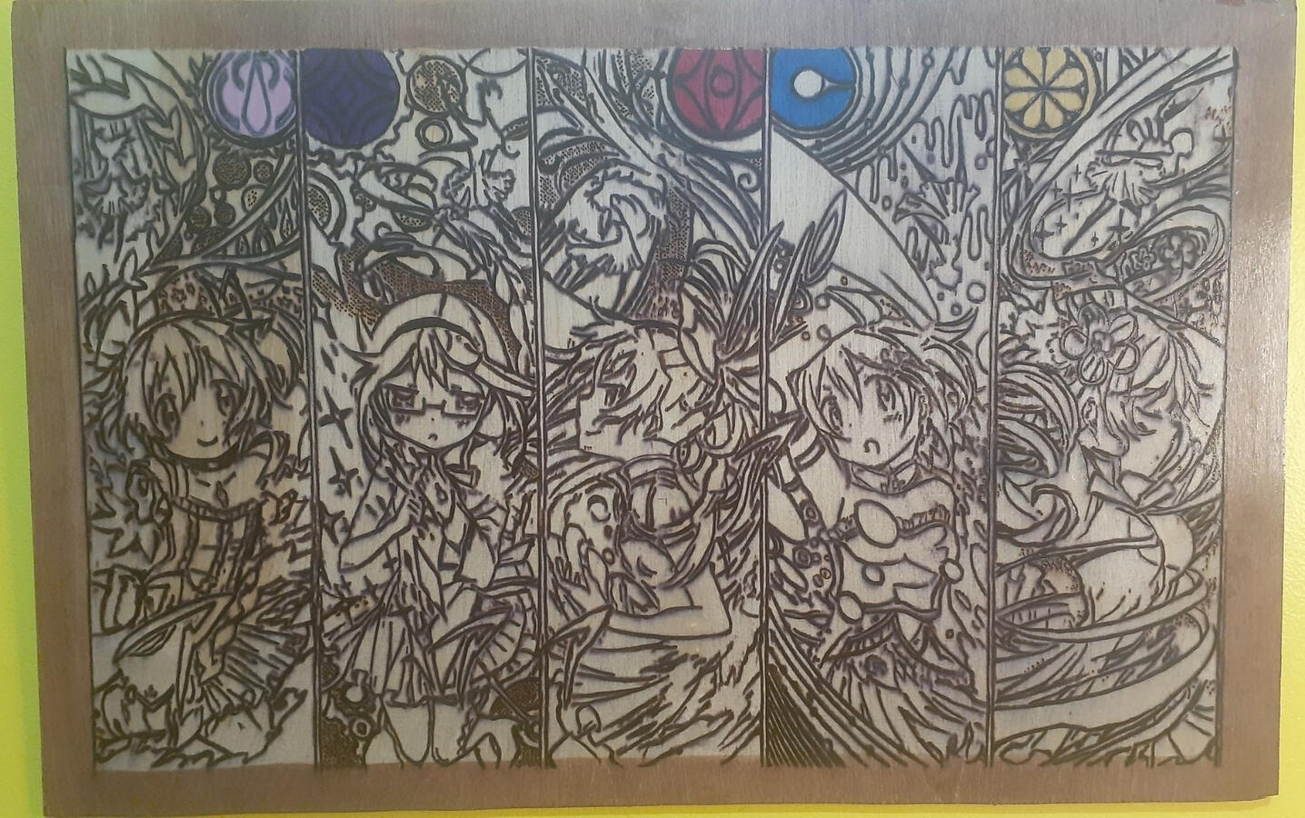 18x22" Woodburning ink & poly finish